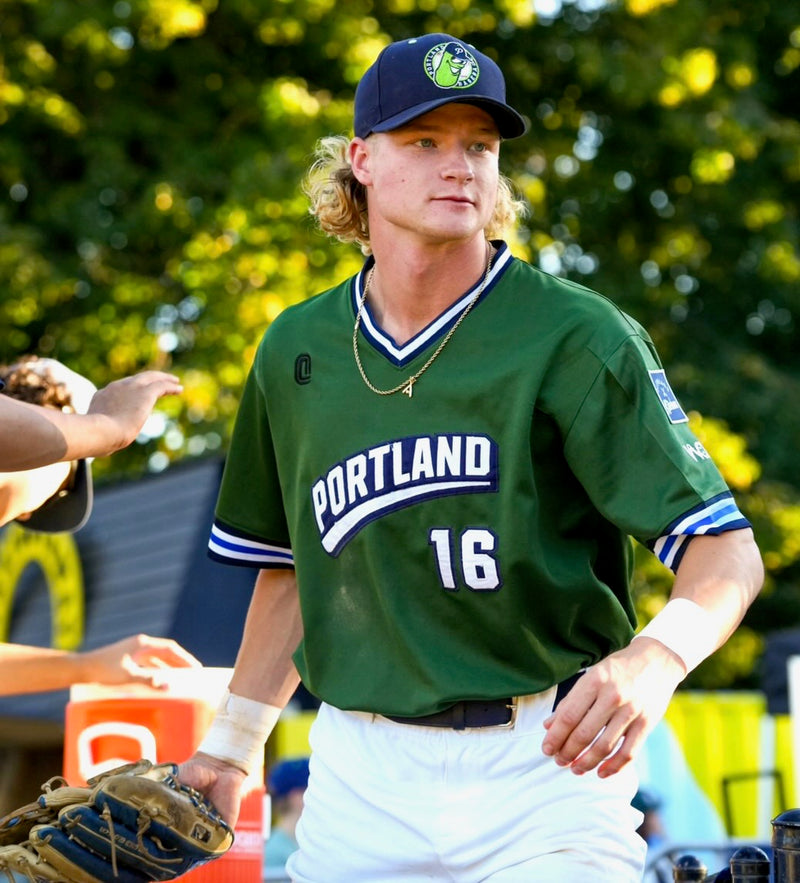 2023 Game-Worn Official League Portland Pickles Green Pullover Jersey #16 Kyler Stancato (XL)