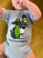 Portland Pickles Dillon x Rally Gator Onesie Light Blue