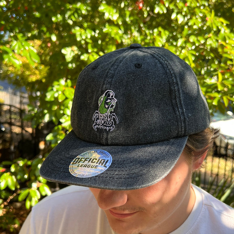 Official League x Portland Pickles Punk Black Denim Dad Hat