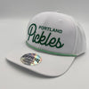 Official League x Portland Pickles Cursive Green on White Structured Nylon Hat