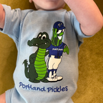 Portland Pickles Dillon x Rally Gator Onesie Light Blue