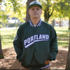 Official League x Portland Pickles Forest Green Satin Bomber Jacket