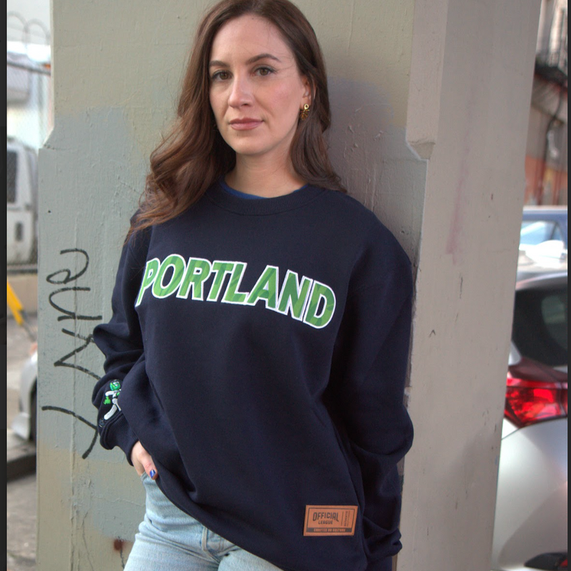 Official League x Portland Pickles Embroidered Block Pickle Crewneck