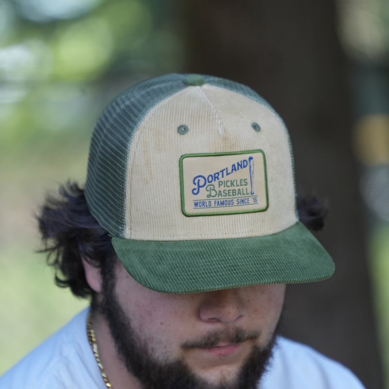 Official League x Portland Pickles Two-Tone Vintage Badge Corduroy Trucker Hat