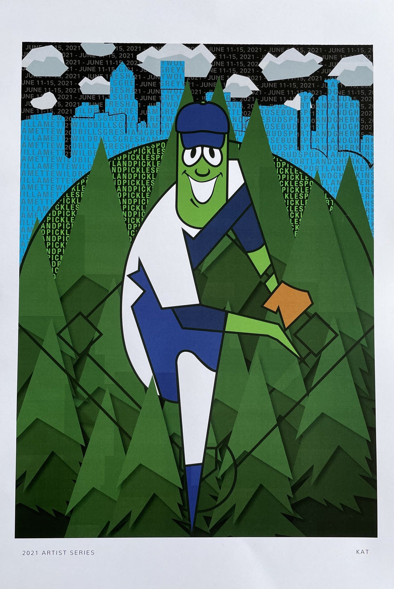 2021 Artist Series - Kat Poster June 11-13 - Portland Pickles Baseball